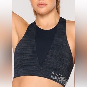 Lorna Jane Midnight Max high neck sports bra size XS Navy Blue max support